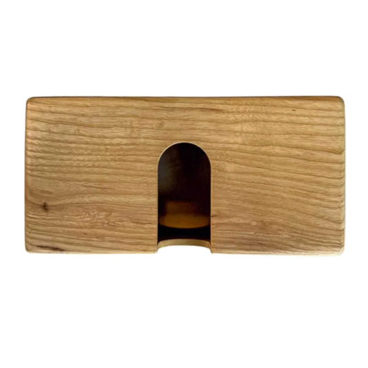 Ashwood rectangular wooden tissue box cover with rounded edges and front slot