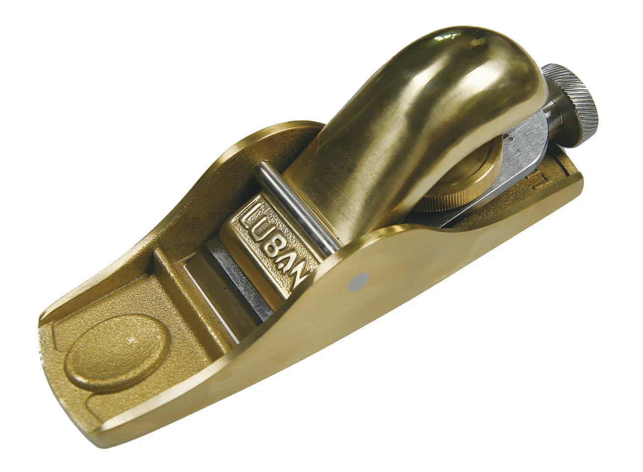 Luban bronze low angle block plane for fine woodworking and precision trimming, shown in angled view on white background