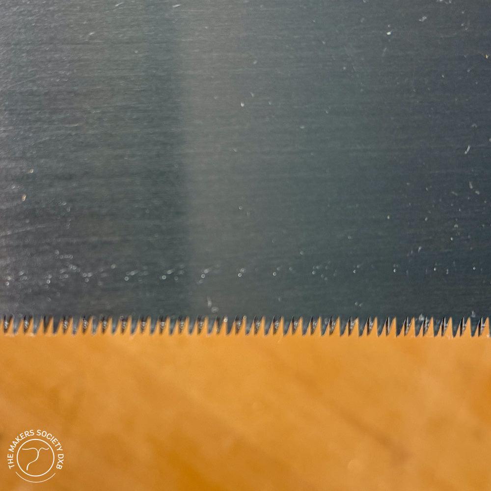 Kakuri Ryoba Saw 210mm Japanese Double Edge Saw crosscut teeth detailed  view sold by The Makers Society Dubai