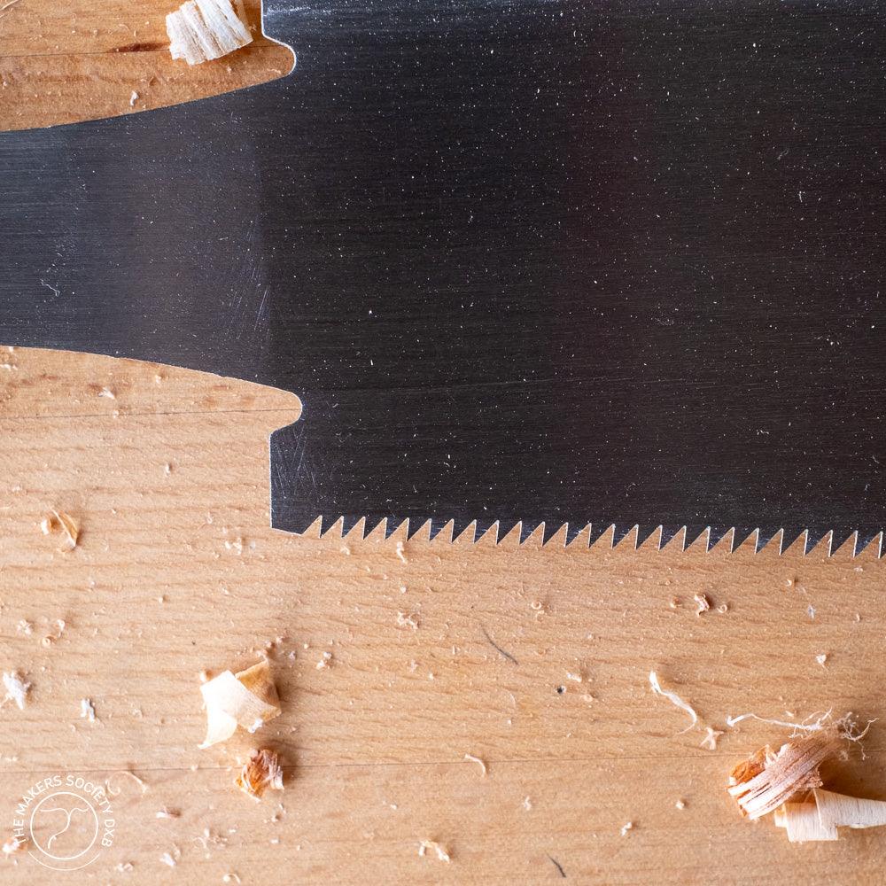Kakuri Ryoba Saw – 240mm Japanese Double-Edge Saw rip cut teeth detail sold by The Makers Society Dubai