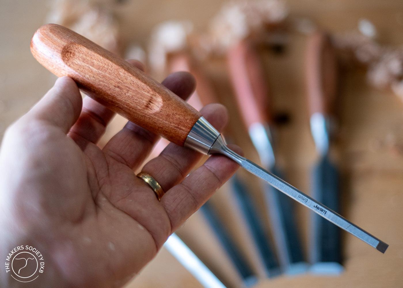 Luban Bench Chisel Set 6 Pieces detailed view of a 6mm chisel sold by The Makers Society Dubai