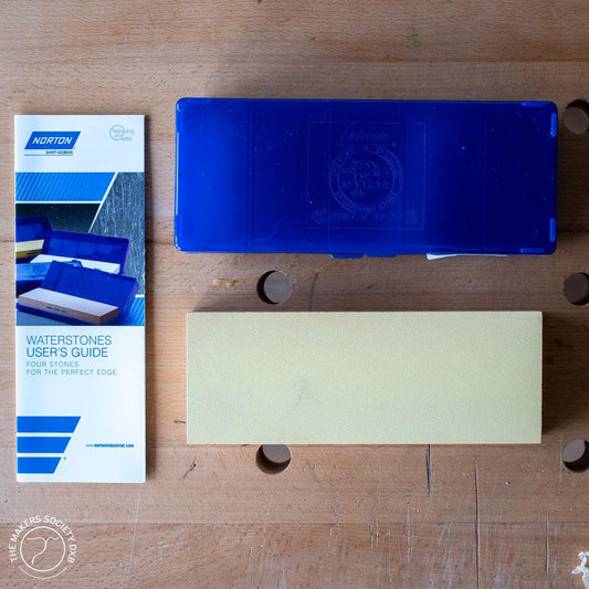Water stone Norton with combined 1000 and 8000 grit ideal for sharpening hand tools and knives sold at The Makers Society Dubai