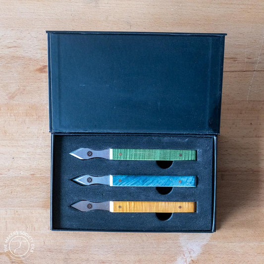 Narex set of Richter marking knives in different colors and blade thicknesses in their original box