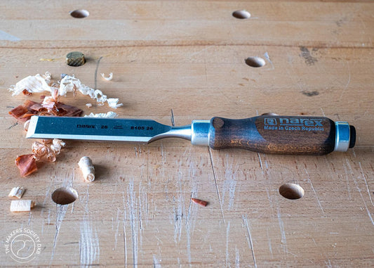Narex chisel Profi Line on a woodworking bench sold by The Makers Society Dubai