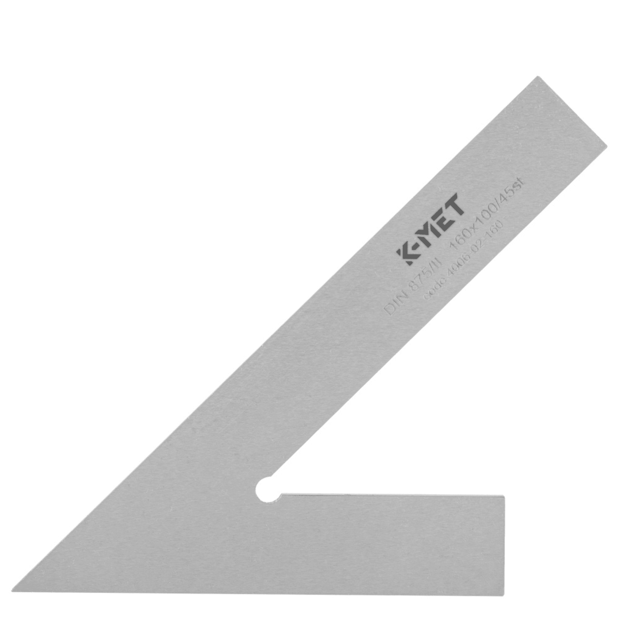 K-MET Try Square 45° 160x100mm top view sold by The Makers Society Dubai