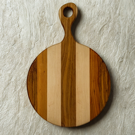 Multi color sustainable round serving board made at The Makers Society Dubai