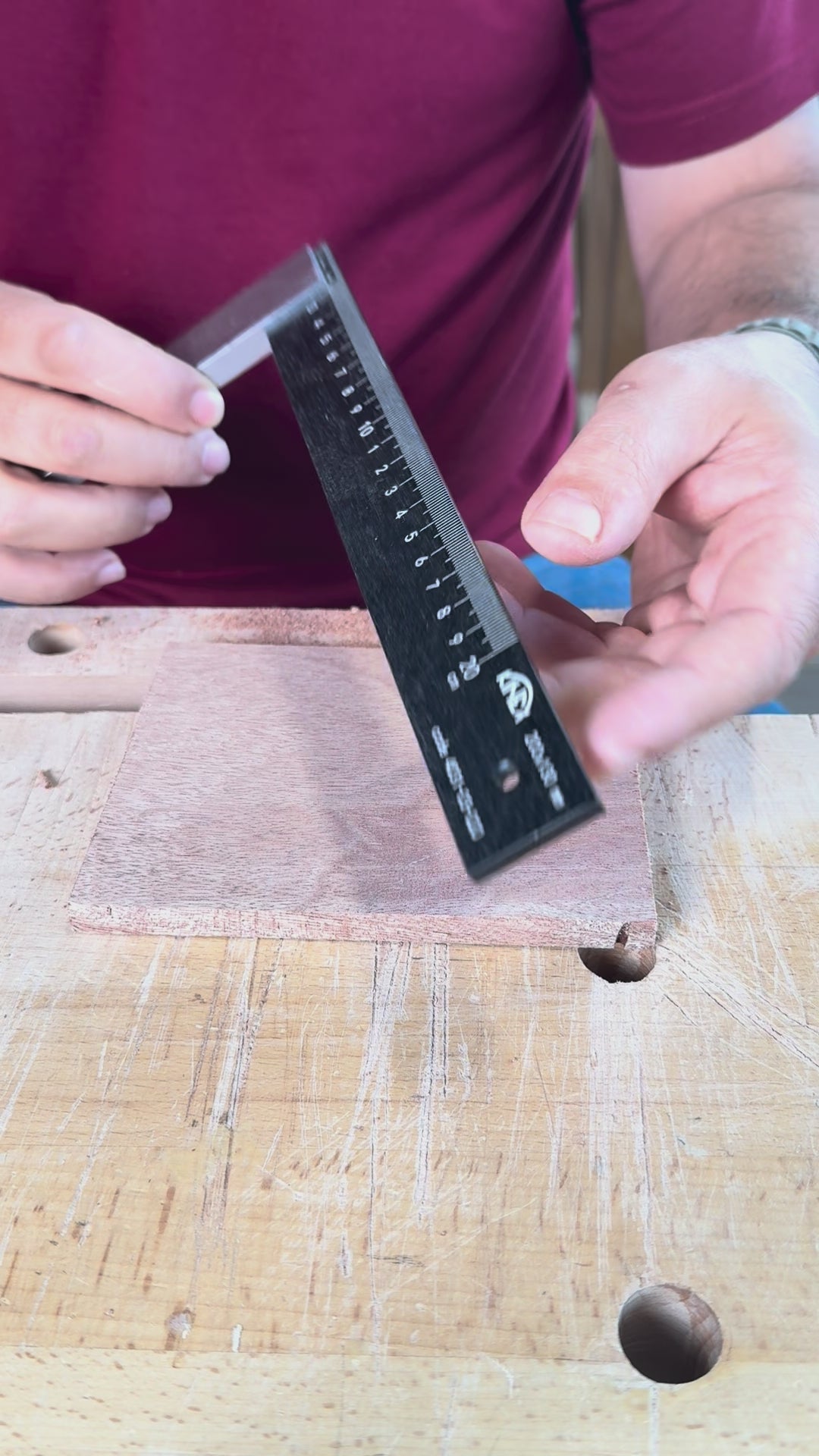 Kinex Precision Square – 200x130mm Aluminum & Steel with Black Coating